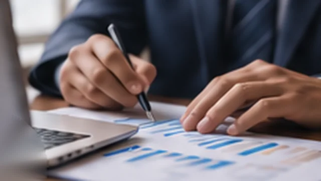 Professional reviewing financial documents